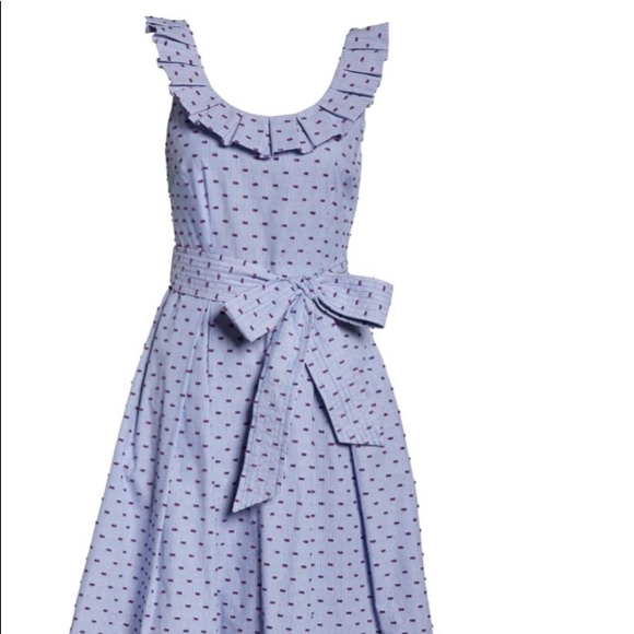 1901 Stripe Pleat Collar Fit & Flare Dress size 4 - Picture 5 of 16